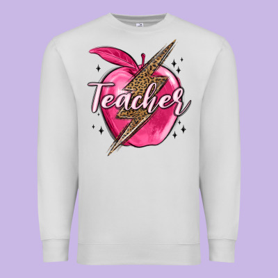 Teacher Lightning Bolt Valentine S Day Premium Sweatshirt Designed By Maliassmallbusiness
