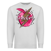 Dove Grey teacher lightning bolt valentine s day Premium Sweatshirt - MaliasSmallBusiness