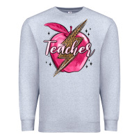 Heather Grey teacher lightning bolt valentine s day Premium Sweatshirt - MaliasSmallBusiness