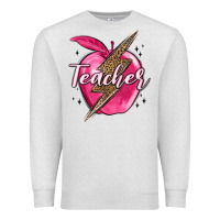 Oatmeal Heather teacher lightning bolt valentine s day Premium Sweatshirt - MaliasSmallBusiness