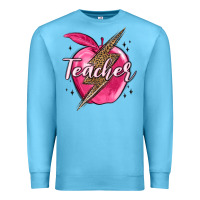 Ocean Blue teacher lightning bolt valentine s day Premium Sweatshirt - MaliasSmallBusiness