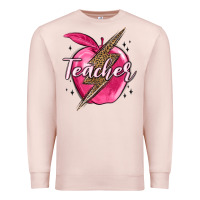Pale Pink teacher lightning bolt valentine s day Premium Sweatshirt - MaliasSmallBusiness