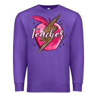 Purple teacher lightning bolt valentine s day Premium Sweatshirt - MaliasSmallBusiness