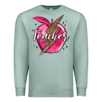 Seafoam teacher lightning bolt valentine s day Premium Sweatshirt - MaliasSmallBusiness