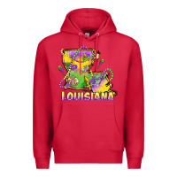 Cardinal louisiana mardi gras state map Premium Hoodie - LillyAllenDesigns