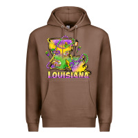 Chestnut louisiana mardi gras state map Premium Hoodie - LillyAllenDesigns