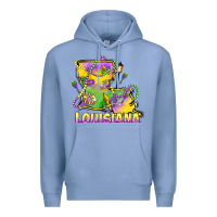 Colony Blue louisiana mardi gras state map Premium Hoodie - LillyAllenDesigns
