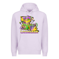 Lilac louisiana mardi gras state map Premium Hoodie - LillyAllenDesigns