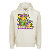 Oatmeal Heather louisiana mardi gras state map Premium Hoodie - LillyAllenDesigns