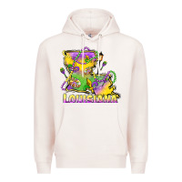 Pale Pink louisiana mardi gras state map Premium Hoodie - LillyAllenDesigns