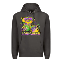 Smoke louisiana mardi gras state map Premium Hoodie - LillyAllenDesigns