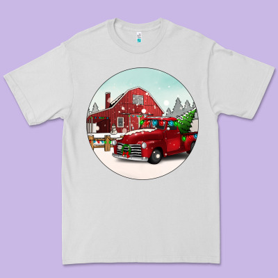 Christmas Farm Christmas Premium Tee Designed By Barkaloodesign