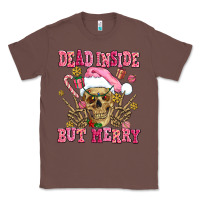 Chestnut dead inside but merry  pink christmas skeleton Classic Tee - AdoDesignShop