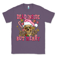 Lavender dead inside but merry  pink christmas skeleton Classic Tee - AdoDesignShop