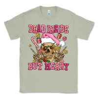 Matcha dead inside but merry  pink christmas skeleton Classic Tee - AdoDesignShop