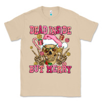 Mushroom dead inside but merry  pink christmas skeleton Classic Tee - AdoDesignShop