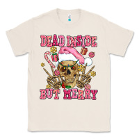 Natural dead inside but merry  pink christmas skeleton Classic Tee - AdoDesignShop