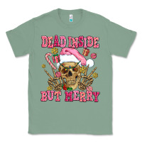 Sage dead inside but merry  pink christmas skeleton Classic Tee - AdoDesignShop