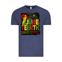 Vintage Denim juneteenth fist free ish since 1865 with background Vintage Tee - HRA Design Shop