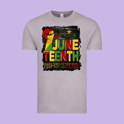 Juneteenth Fist Free Ish Since 1865 With Background Vintage Tee Designed By Hra Design Shop
