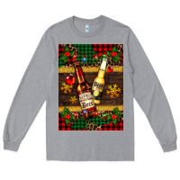 Heather Grey snow and beer bottles Long Sleeve Tee - AdoDesignShop