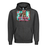 Charcoal Heather mama bear sees all Zipper Hoodie - Artiststas