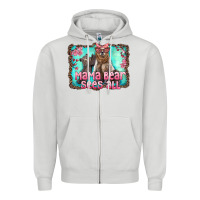 Dove Grey mama bear sees all Zipper Hoodie - Artiststas
