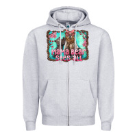Heather Grey mama bear sees all Zipper Hoodie - Artiststas