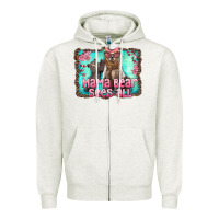 Oatmeal Heather mama bear sees all Zipper Hoodie - Artiststas