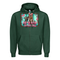 Sports Green mama bear sees all Zipper Hoodie - Artiststas