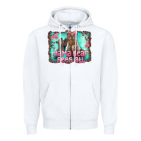 White mama bear sees all Zipper Hoodie - Artiststas