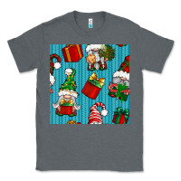 Charcoal Heather christmas gnomes and gift box seamless pattern Classic Tee - BundleAndBundleShop