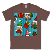 Chestnut christmas gnomes and gift box seamless pattern Classic Tee - BundleAndBundleShop