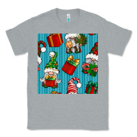 Heather Grey christmas gnomes and gift box seamless pattern Classic Tee - BundleAndBundleShop