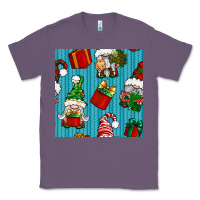 Lavender christmas gnomes and gift box seamless pattern Classic Tee - BundleAndBundleShop