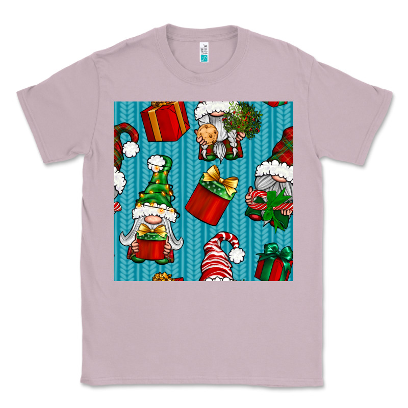 Christmas Gnomes And Gift Box Seamless Pattern Classic Tee by BundleAndBundleShop | Teevron