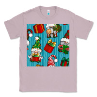 Lilac christmas gnomes and gift box seamless pattern Classic Tee - BundleAndBundleShop