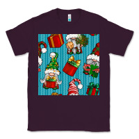 Plum christmas gnomes and gift box seamless pattern Classic Tee - BundleAndBundleShop