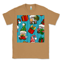 Toasted Coconut christmas gnomes and gift box seamless pattern Classic Tee - BundleAndBundleShop