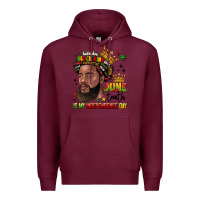 Burgundy juneteenth is my independence day Premium Hoodie - LillyAllenDesigns