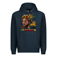Navy juneteenth is my independence day Premium Hoodie - LillyAllenDesigns