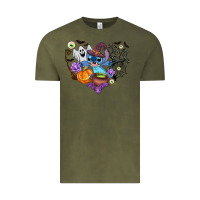 Vintage Olive stitch heart halloween Vintage Tee - AdoDesignShop
