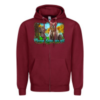 Burgundy mama bear sees all with sunflowers Zipper Hoodie - Artiststas