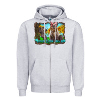 Heather Grey mama bear sees all with sunflowers Zipper Hoodie - Artiststas
