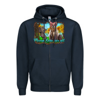 Navy mama bear sees all with sunflowers Zipper Hoodie - Artiststas