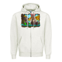 Oatmeal Heather mama bear sees all with sunflowers Zipper Hoodie - Artiststas