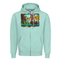 Seafoam mama bear sees all with sunflowers Zipper Hoodie - Artiststas
