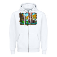 White mama bear sees all with sunflowers Zipper Hoodie - Artiststas