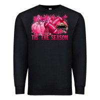 Black Tis' the season Football Breast Cancer Premium Sweatshirt - NancyCooperArtShop