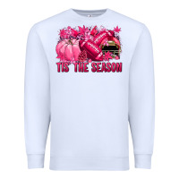 White Tis' the season Football Breast Cancer Premium Sweatshirt - NancyCooperArtShop
